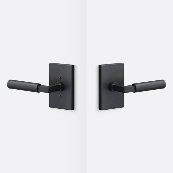 Sure-Loc Hardware Sure-Loc Hardware Levanto Passage Rosette, Flat Black, Knurled Grip in Flat Black LV101 FBL GRIP-KN FBL - main